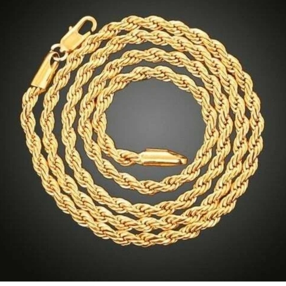 NEW 3MM Rope Chain Neckace & Bracelet Set Gifts Classic Luxury Stunning Set - Picture 2 of 11